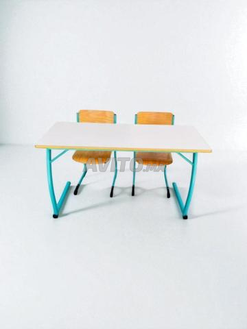 Ensemble bureau école avec 2 chaises bois promo - 2