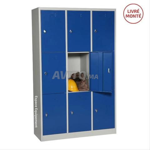 Vestiaire métallique monobloc 9 portes ( 3*3)