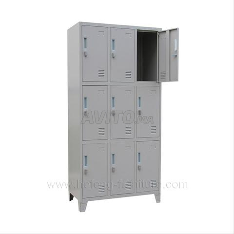 Vestiaire métallique monobloc 9 portes ( 3*3) - 2