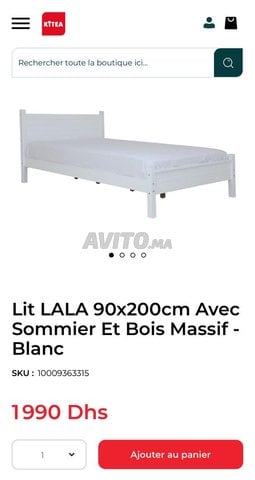 2 Lit LALA 90*200 bois massif blanc 
