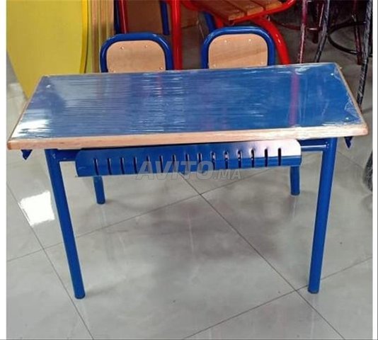 Table scolaire pupitre double طاولة مدرسية مزدوج