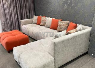 Canapé d’angle moderne gris clair