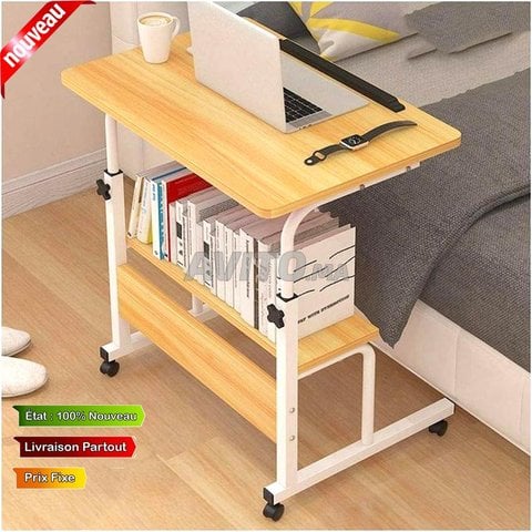 Table pour PC réglable sur roulettes