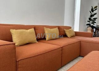 Canapé moderne orange brûlé 