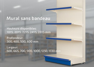 وحدة عرض جدارية بدون شريط رفوف معدنية