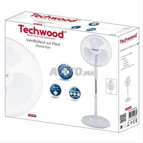 Techwood Ventilateur 40 Cm Pied Rond 45W - Blanc - 2