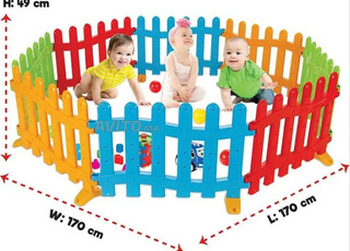 Parc de jeux et clôture enfants 169 x48,5 x 173 cm