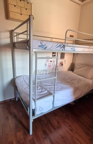 Lit superposé neuf Kitea 90x190 gris