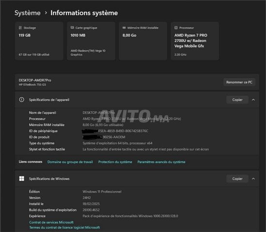 Hp Elitebook 755 G5 Ryzen 7 Pro 15,6