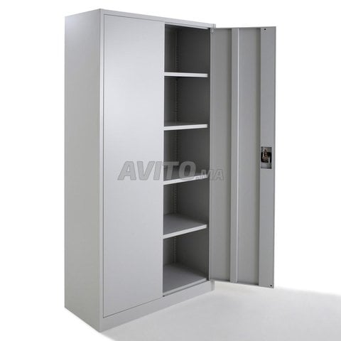 Armoire métallique haute a deux portes battante 