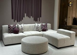 Canapé d’angle gris clair