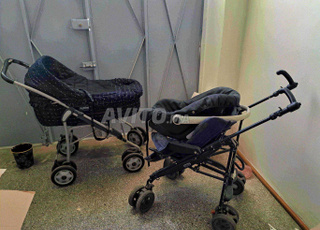 2 poussete avec chaise bébé 