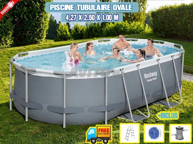 Ensemble Piscine Ovale 4,27 x 2,50 x 1,00 m 