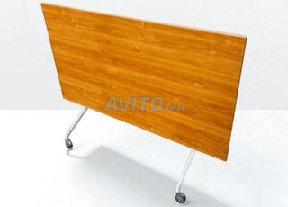 Table rabattable Kinnaprs piètement blanc 140x80cm