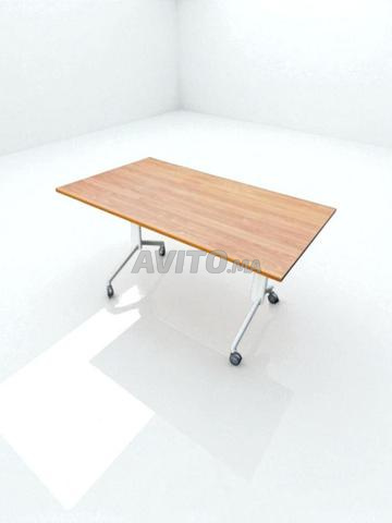 Table rabattable Kinnaprs piètement blanc 140x80cm