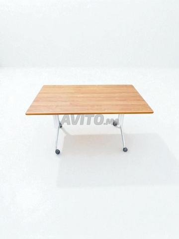 Table rabattable Kinnaprs piètement blanc 140x80cm
