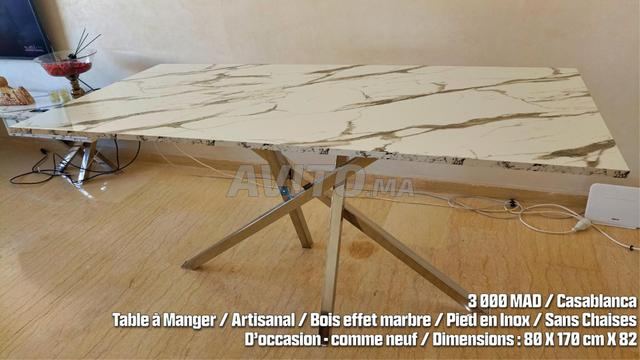 Table à Manger Pied en Inox Sans Chaises - 2
