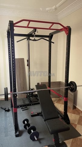 Cage chaise inclinable barre disques haltères