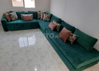 Salon en velours vert émeraude - 3 pièces 