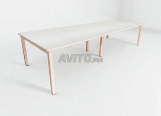 طاولة اجتماع بيضاء 320x120 سم 14-16 شخص