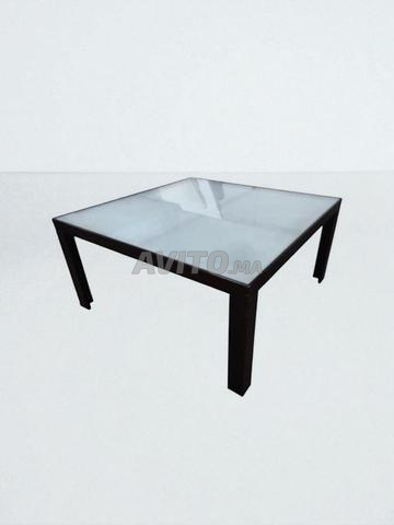 Table de réunion bois & verre Macé 150x150cm
