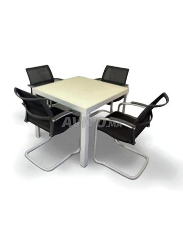 Table réunion carrée Naos système Unifor 90x90cm - 2