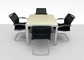 Table réunion carrée Naos système Unifor 90x90cm