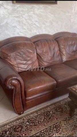 Fauteuils en cuir et table importés des USA