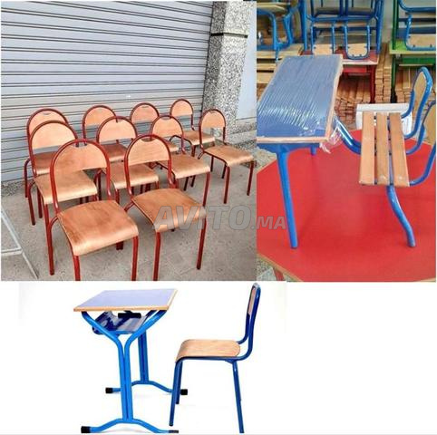 chaise semi métallique avec tablette écritoire a - 2