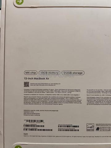 MacBook Air M4 16/512GB 13 inch neuf  - 2