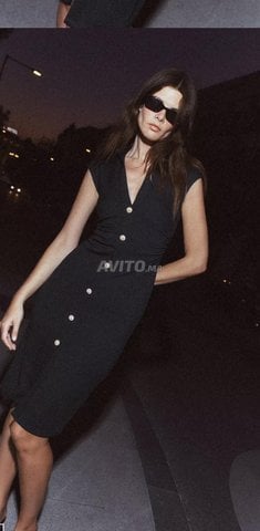 Robe chemise noire élégante Zara 