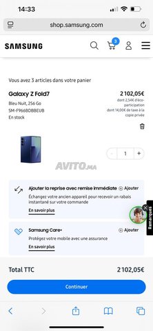 samsung fold 7 256go neuf 