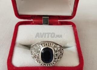 خاتم من الفضة الخالصة مرصع بحجر الزفير ( نايفي )