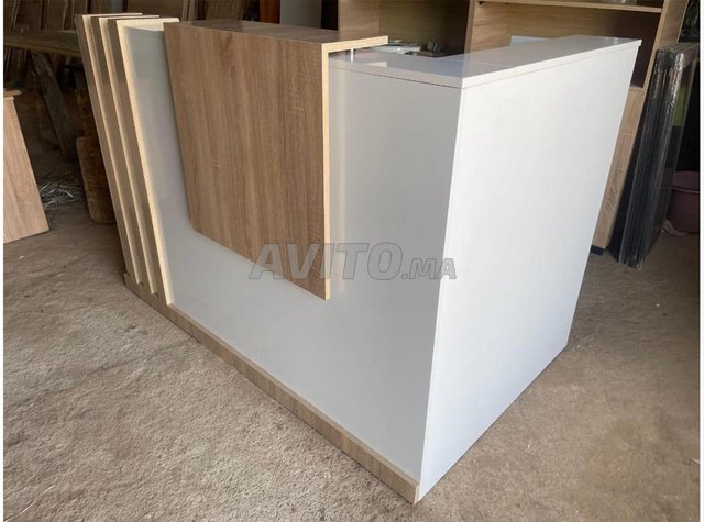  BUREAU DE RECPTION AVEC Armoire en bois MDF 