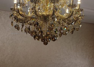 Lustre en bronze avec cristal