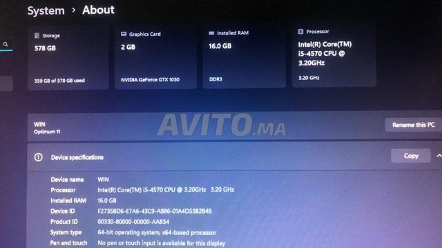 pc gamer gtx 1050 2go