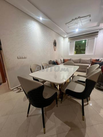 Table à manger en marbre 160/90 cm avec 6 chaises  - 2