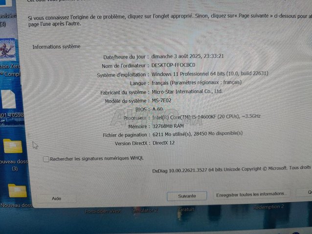 Pc gamer unité centrale 