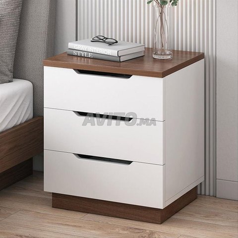 Table chevet double couleur tiroir 3