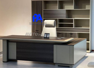 Pack bureau avec retour et caisson 3 chaises luxe