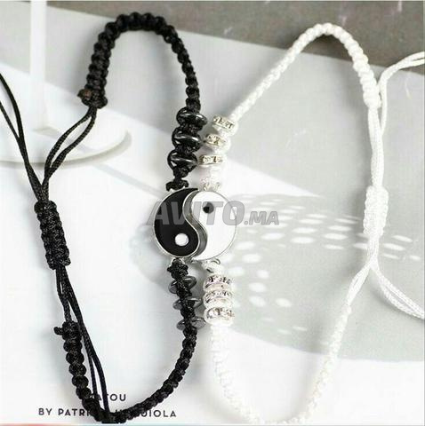 طقم أساور متطابقة من قطعتين، بتصميم يين ويانغ 