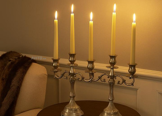 deux supports bougie cromé 