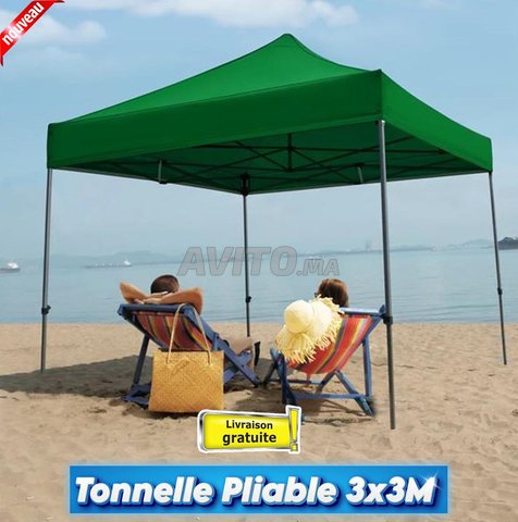 Tonnelle 3x3 m Pliante Vert Olive - Jardin & Plage