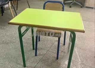 طاولة بدون منضدة كرسي شبه معدني