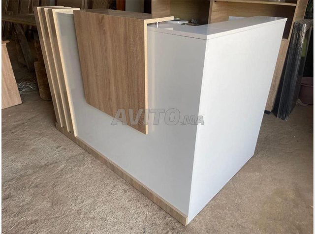  BUREAU DE RECPTION AVEC Armoire en bois MDF 