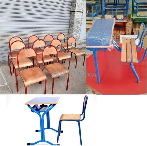 chaise semi métallique avec tablette écritoire a - 2