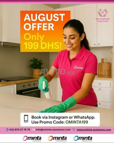 Service de Nettoyage à domicile 199Dhs