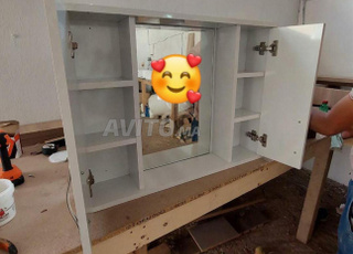 مراية الحمام بخزانتين 