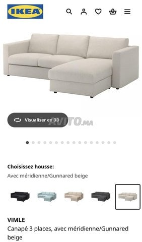 canape ikea vimle  et 2eme housse grise 