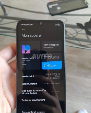 Xiaomi note 8T 64 Go ba9i jdid